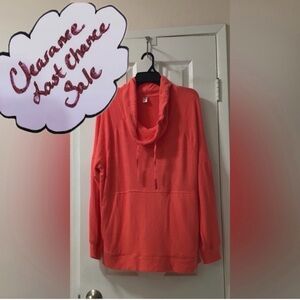 Favorite Women's Size XL Coral Pullover Lounge Top W/Drawstring Neck